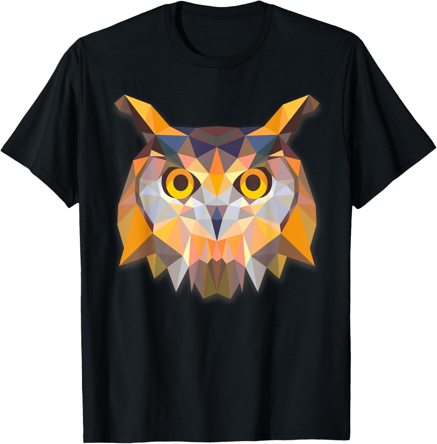 OWL HEAD Beautiful Snowy Owl Great Horned Owl Bird T-Shirt - T-Shirt | Black