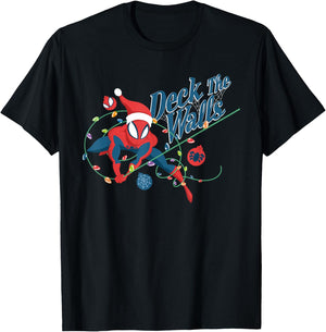 Marvel Spider-Man Deck The Walls Holiday T-Shirt - T-Shirt | Black