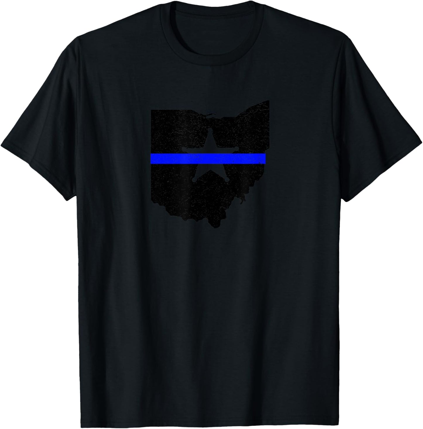 Ohio Thin Blue Line Law Enforcement Deputy Sheriff Gift T-Shirt - T-Shirt | Black