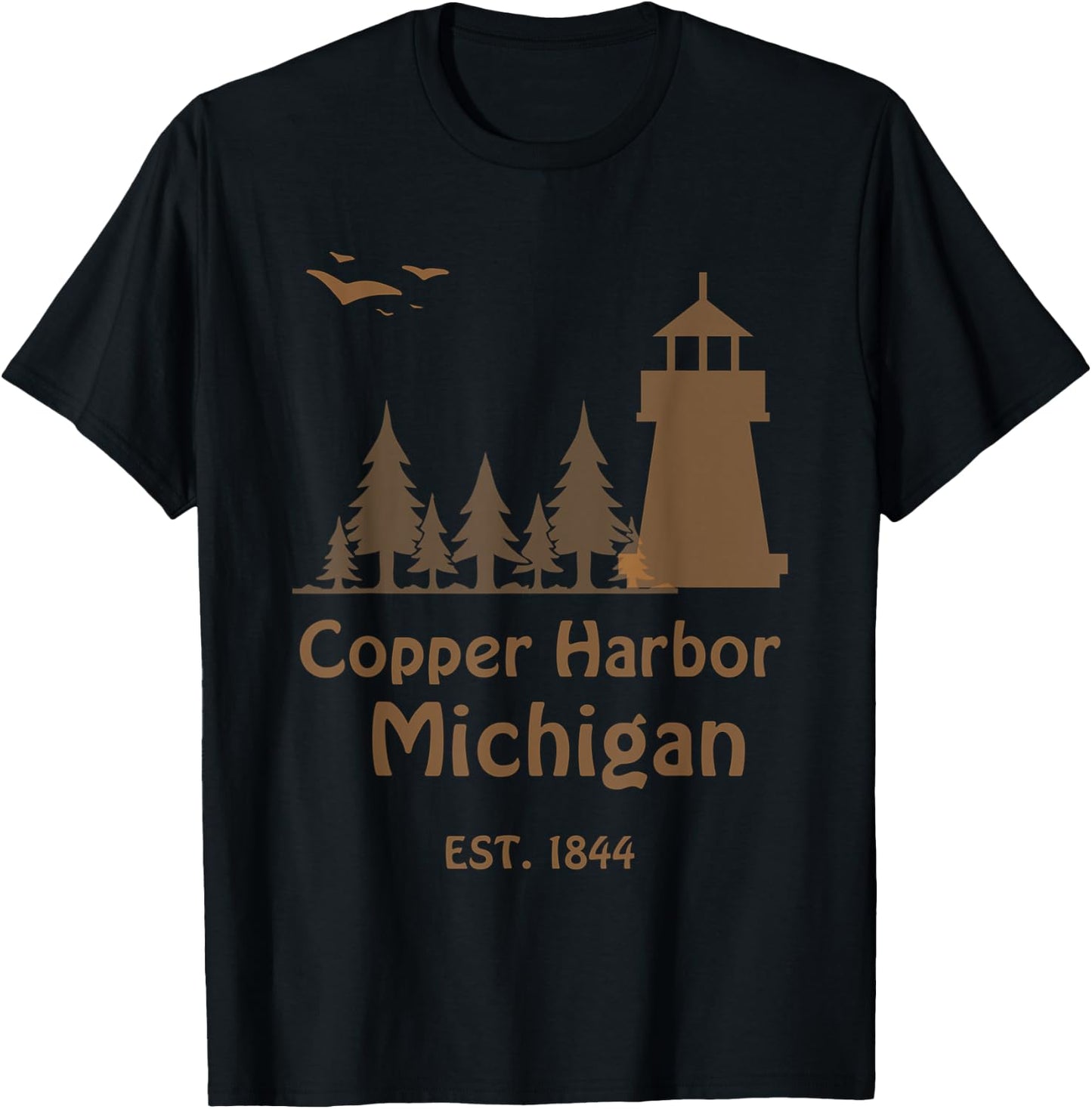 Summer in Copper Harbor Michigan Travel Apparel Men Women T-Shirt - T-Shirt | Black