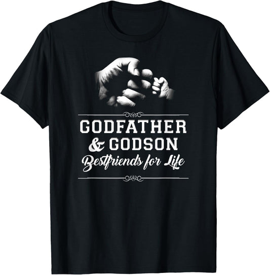 Godfather Godson Friends Fist Bump Family Cool T-Shirt - T-Shirt | Black