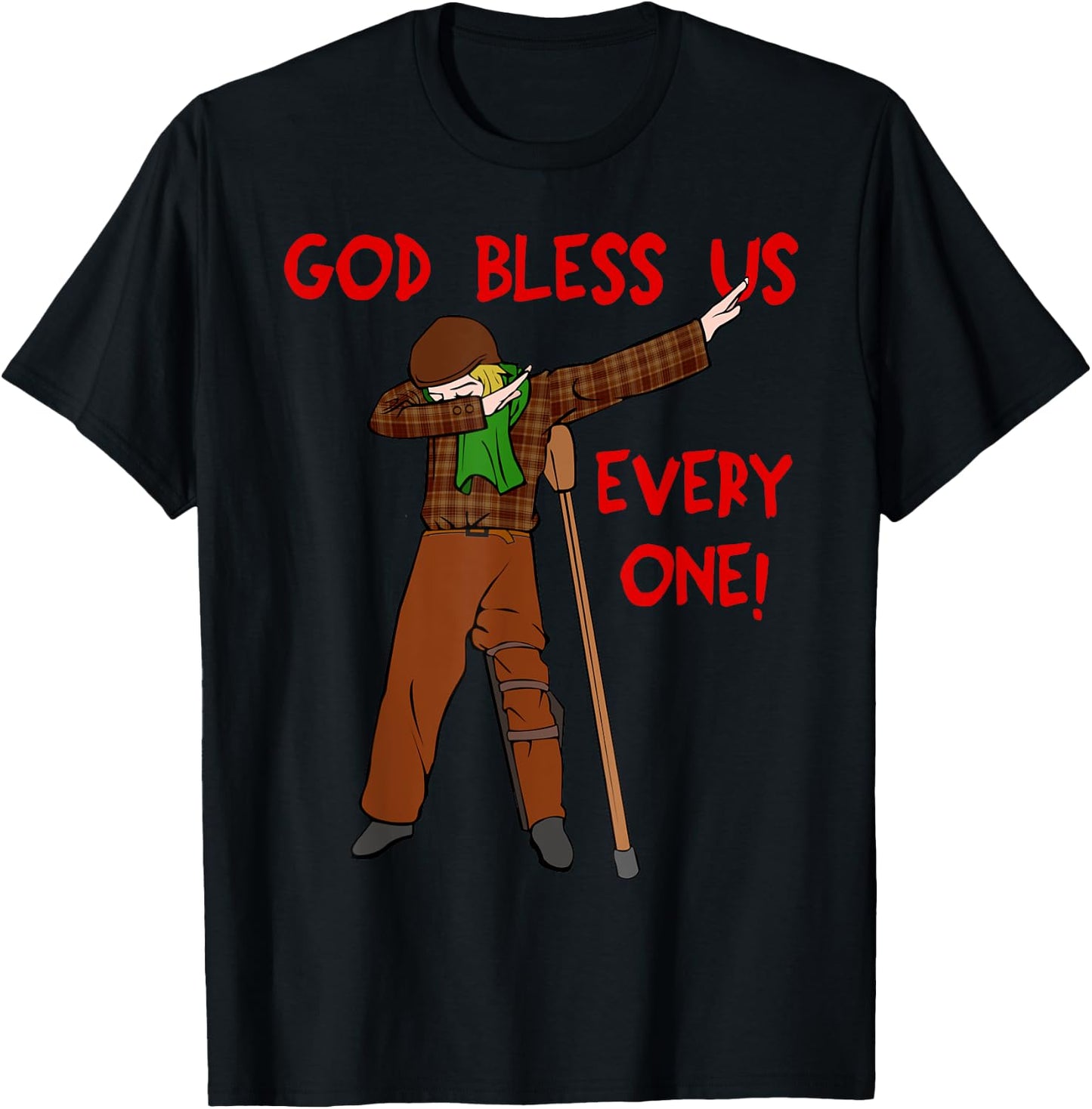 A Christmas Carol Shirt - Dabbing Tiny Tim T-Shirt - T-Shirt | Black