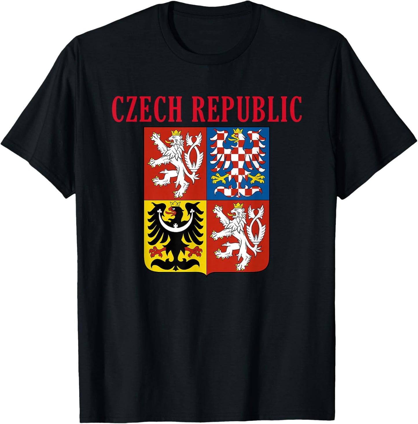 Czech Republic Coat Of Arms Czech Pride Shirt T-Shirt - T-Shirt | Black