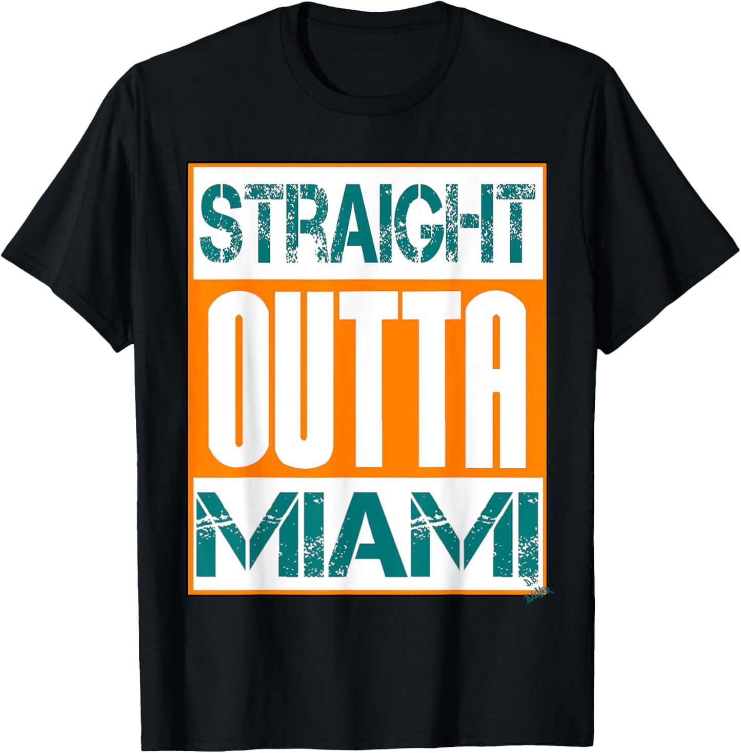 Miami shirt hip hop - city name - straight outta Miami T-Shirt - T-Shirt | Black