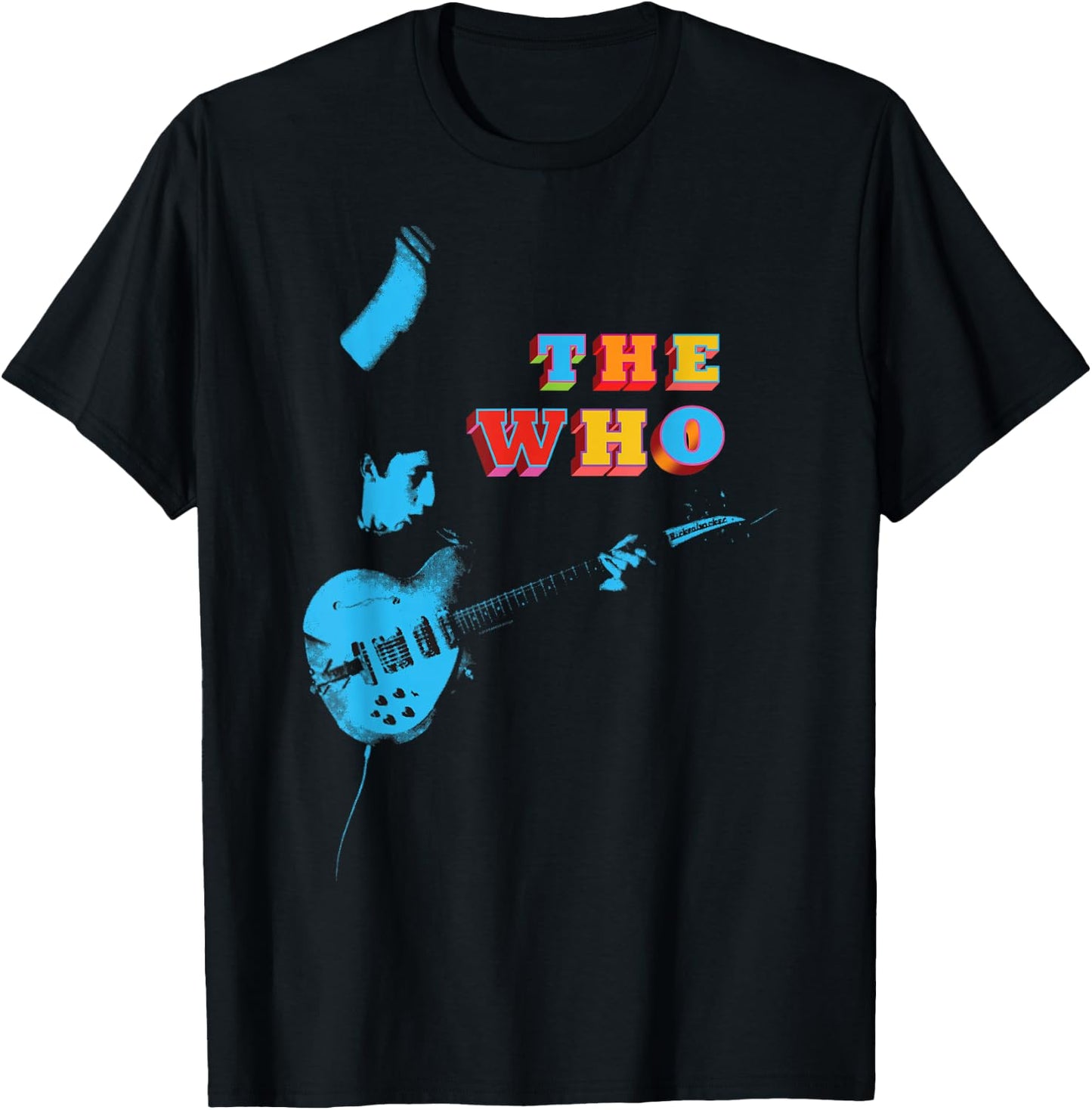 The Who Official Blue Guitar T-Shirt - T-Shirt | Black