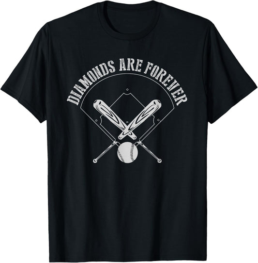 Baseball Softball Diamonds are forever T-Shirt - T-Shirt | Black