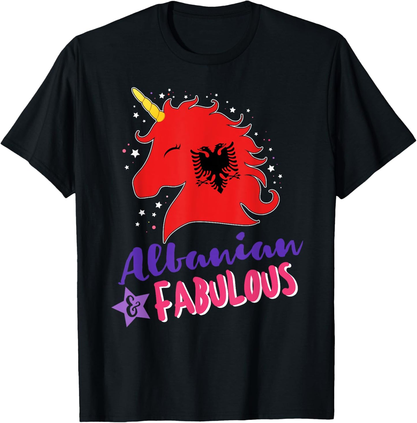 Albanian Pride Albanian Unicorn T-Shirt - T-Shirt | Black