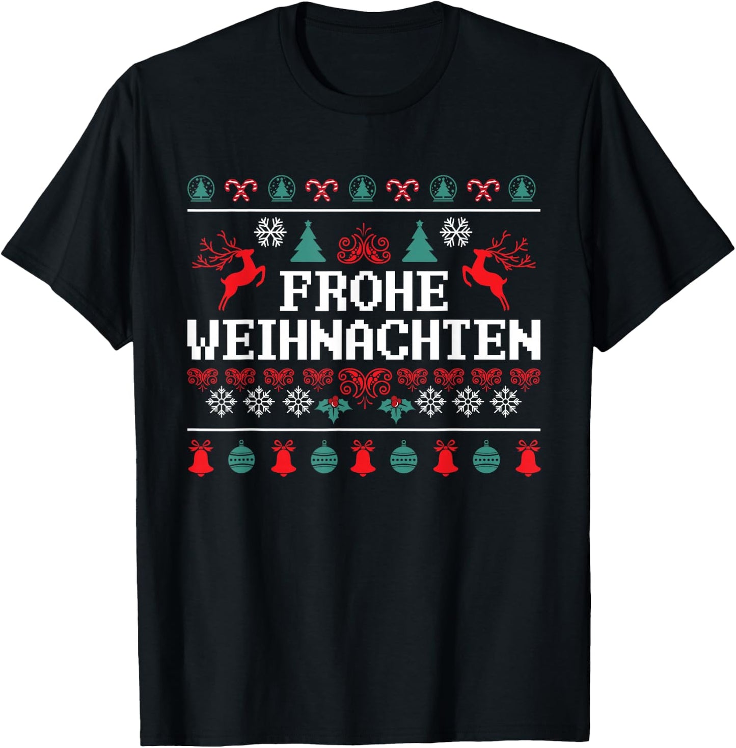 Frohe Weihnachten German Merry Christmas Holidays Germany T-Shirt - T-Shirt | Black