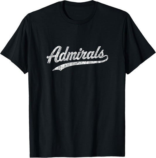 Admirals T Shirt Vintage Sports Name Design T-Shirt - T-Shirt | Black