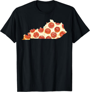 Kentucky Pizza Shirt Pepperoni Pizza State T-Shirt - T-Shirt | Black