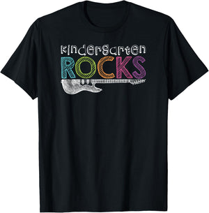 Kindergarten Rocks With Guitar Kids T-Shirt - T-Shirt | Black