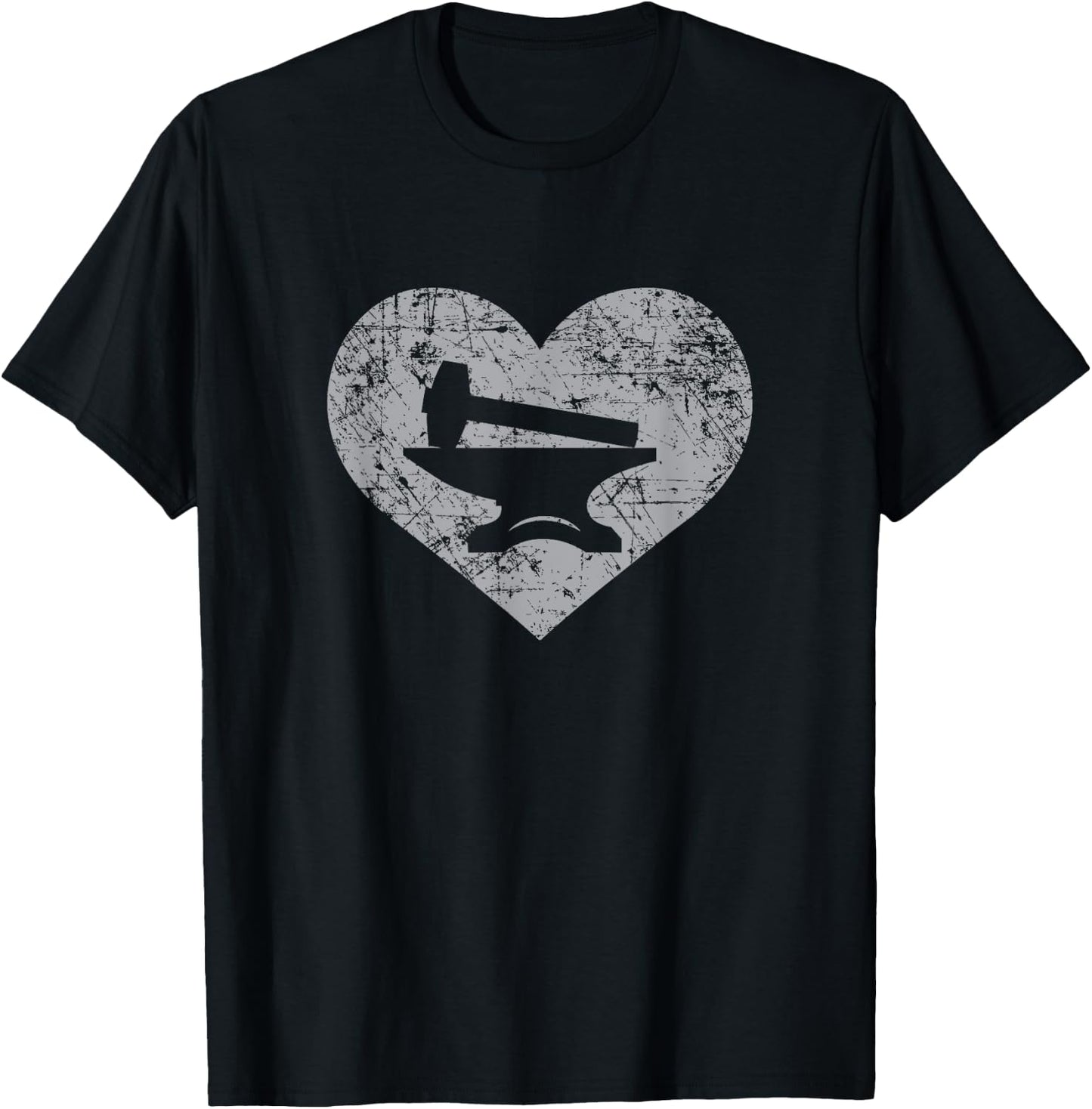 I Love Blacksmithing Shirt, Blacksmith Heart Gift T-Shirt - T-Shirt | Black