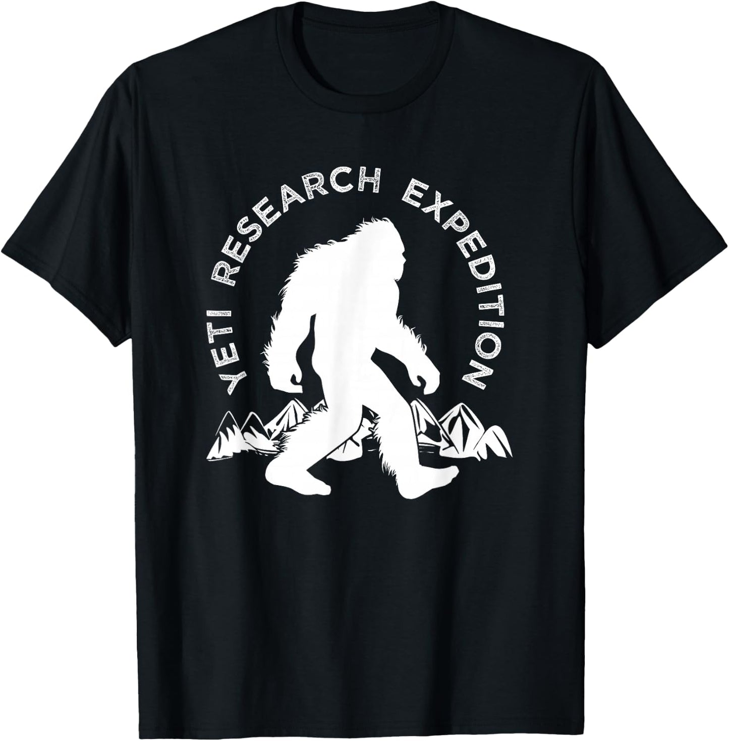 Yeti Research Expedition , Mountain Snowman T-Shirt - T-Shirt | Black