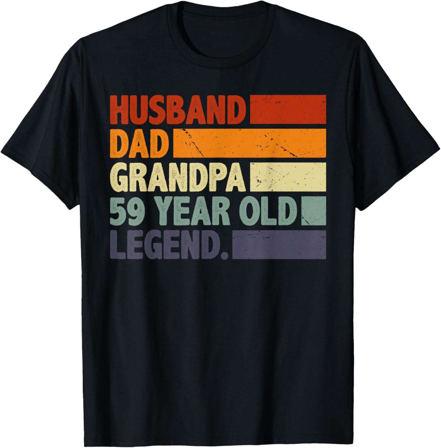 Retro Vintage Husband Dad Grandpa 59 Years Old Fathers Day T-Shirt - T-Shirt | Black
