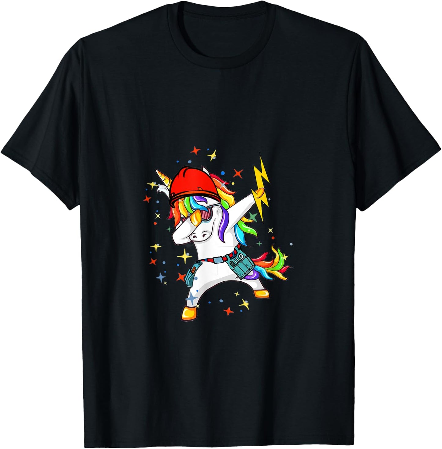 Electrician Unicorn T-Shirt - T-Shirt | Black