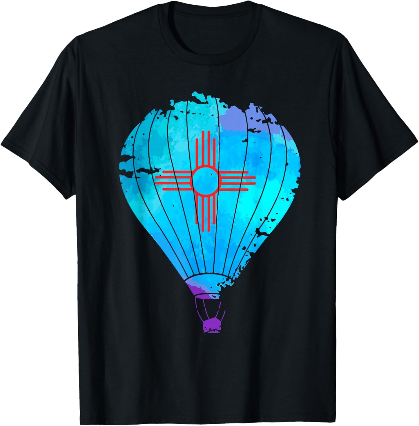 New Mexico Festival Hot Air Balloon Zia Gift T Shirt T-Shirt - T-Shirt | Black