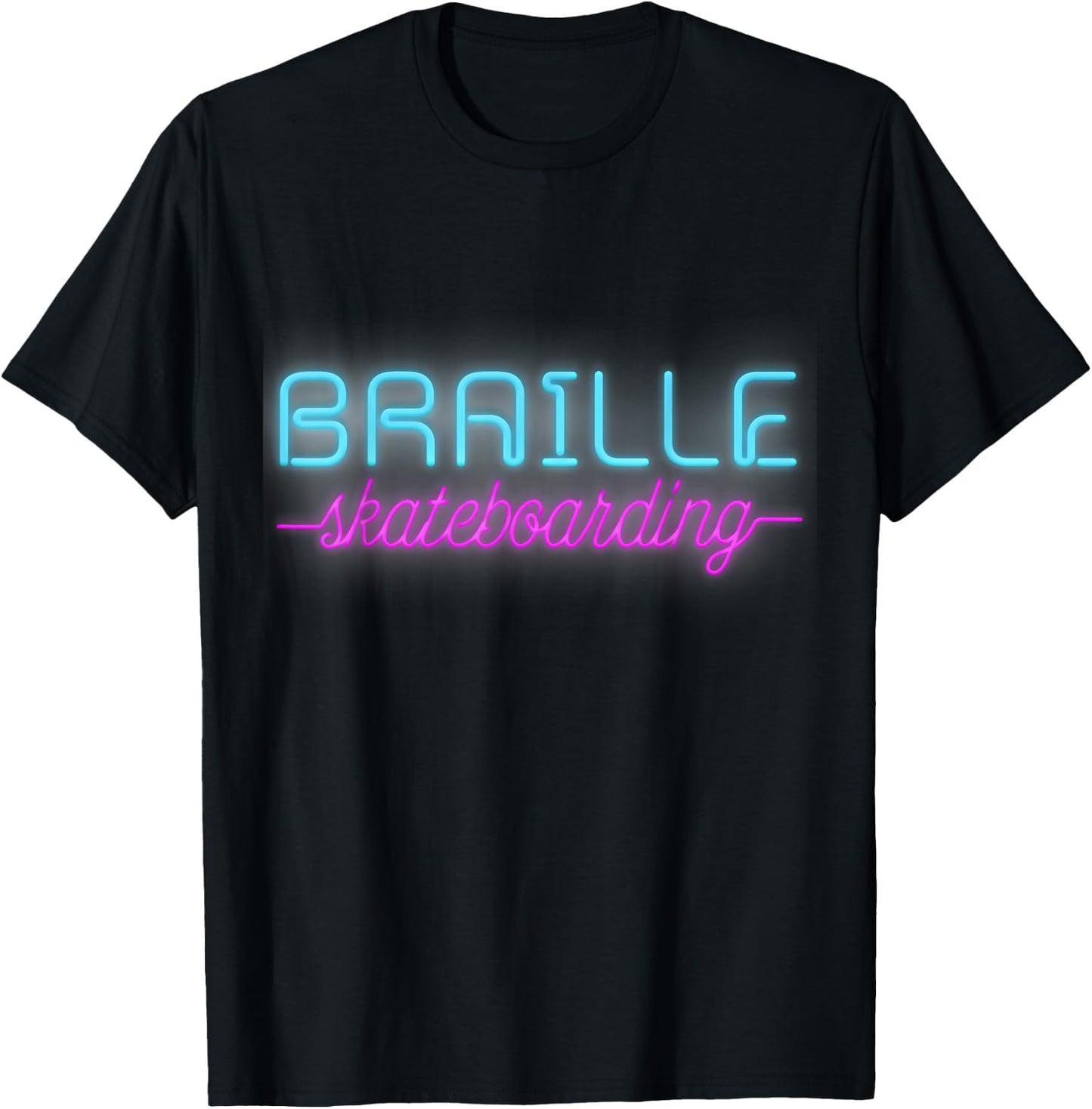 Braille Skateboarding NEON SIGN Shirt T-Shirt - T-Shirt | Black
