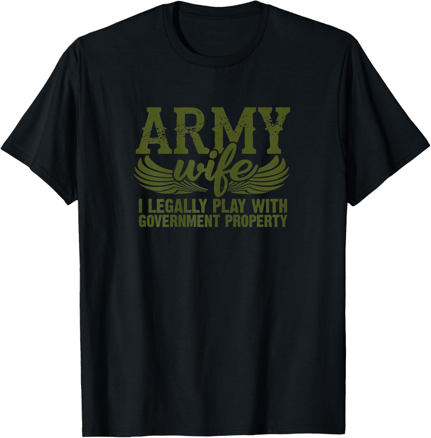 Army Veteran Wife Shirt Pink Army Wife Shirt T-Shirt - T-Shirt | Black