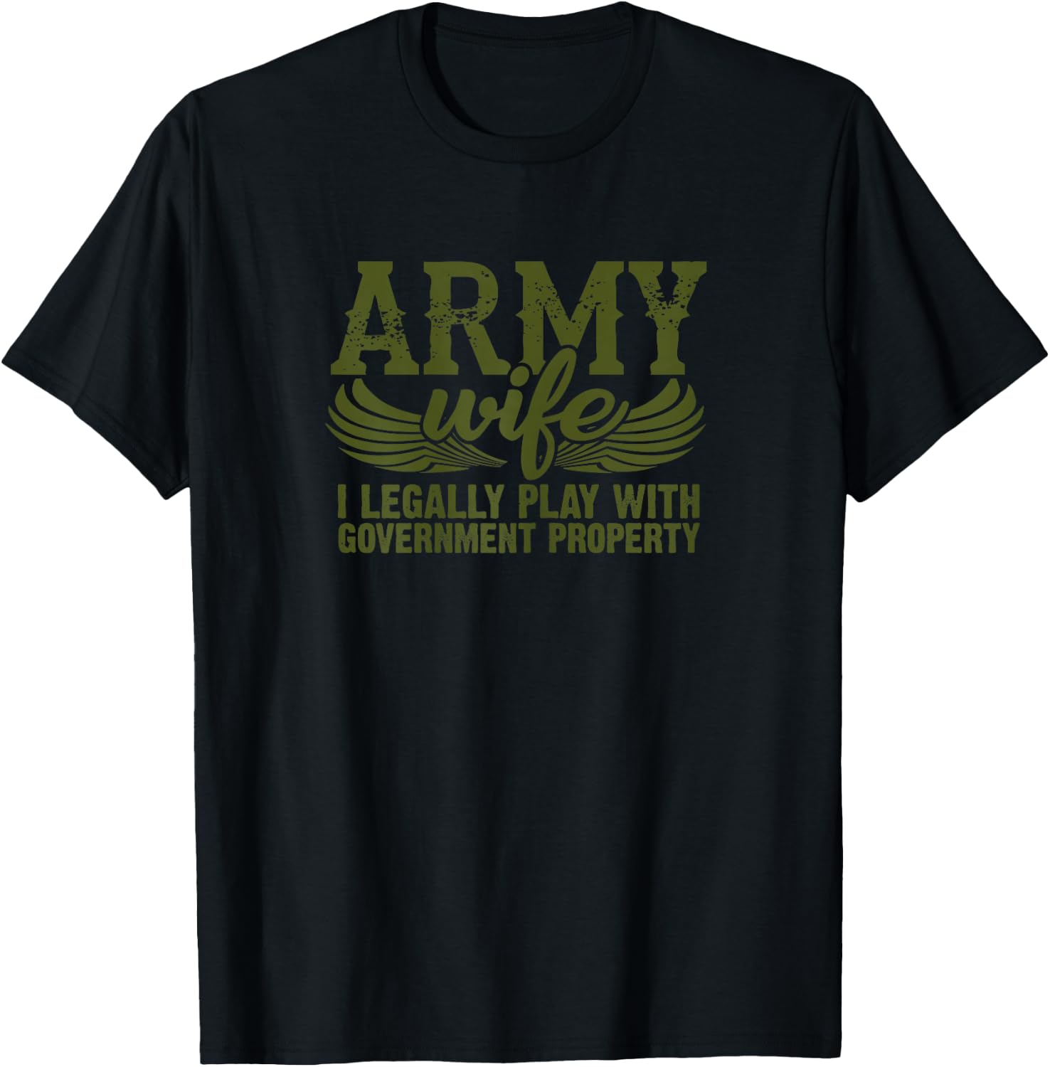 Army Veteran Wife Shirt Pink Army Wife Shirt T-Shirt - T-Shirt | Black