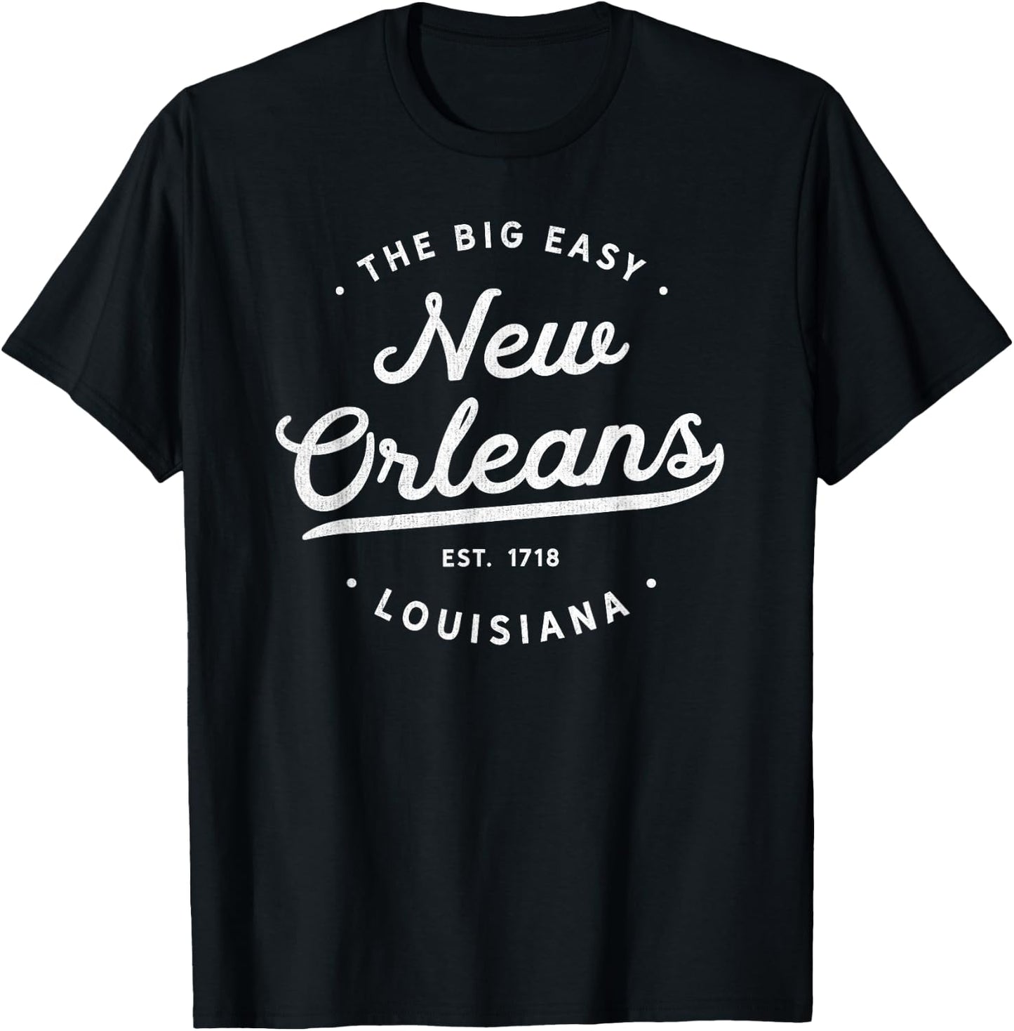 Classic Retro Vintage New Orleans Louisiana Big Easy NOLA T-Shirt - T-Shirt | Black