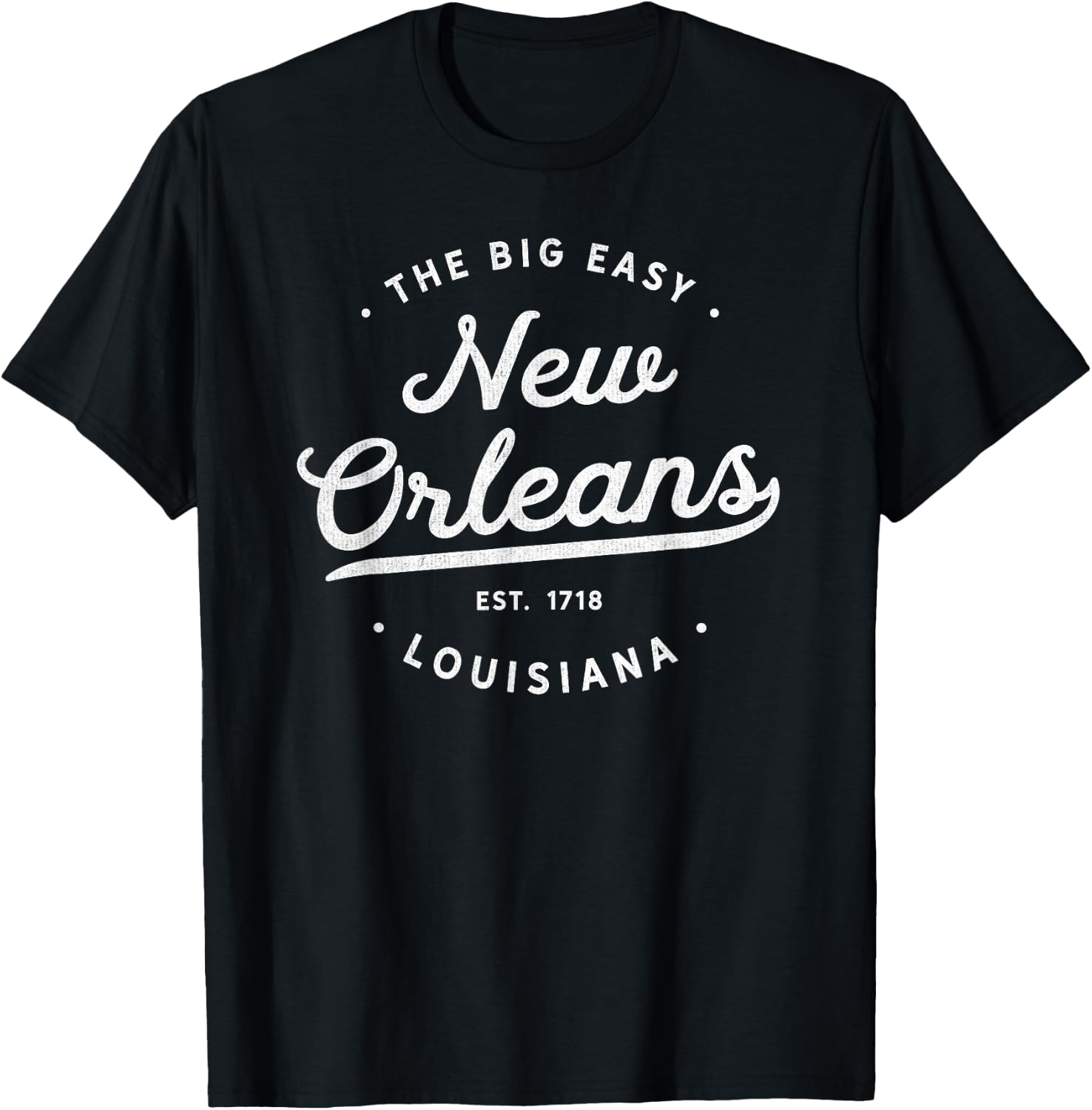 Classic Retro Vintage New Orleans Louisiana Big Easy NOLA T-Shirt - T-Shirt | Black