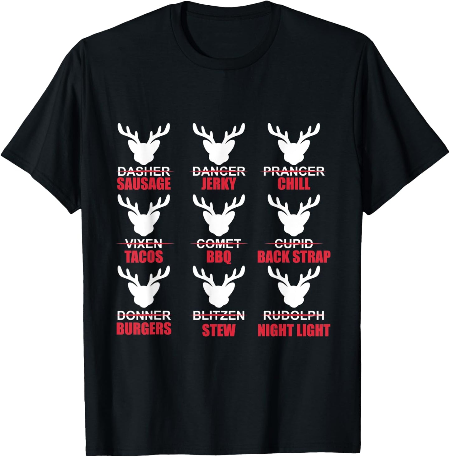 Christmas X-Mas Reindeers Hunting Hunter T-Shirt - T-Shirt | Black