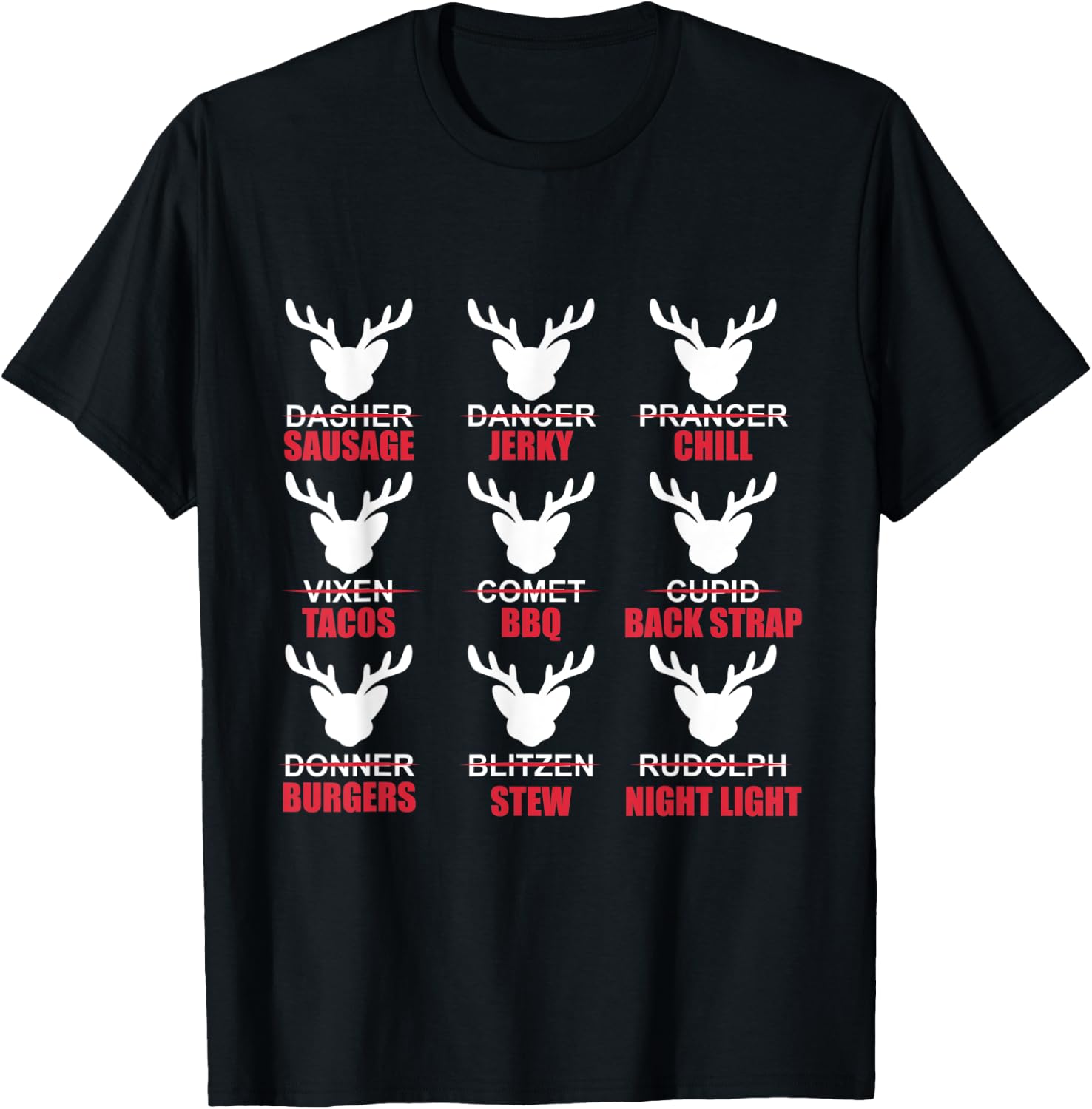 Christmas X-Mas Reindeers Hunting Hunter T-Shirt - T-Shirt | Black