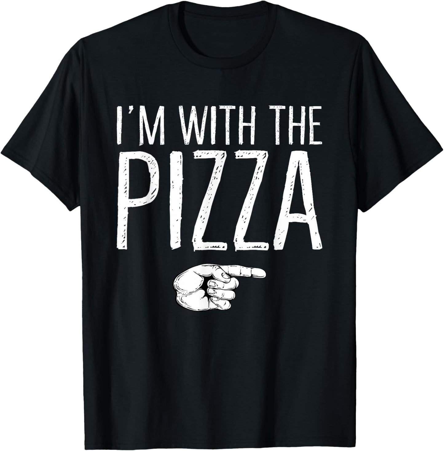 I'm With The Pizza Matching Costume Lazy Halloween Party T-Shirt - T-Shirt | Black