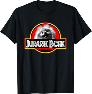 KBX Jurassic Bork Doggo Pomeranian Funny - Black, Adult, , Short Sleeve, Classic Fit, Small T-Shirt - T-Shirt | Black