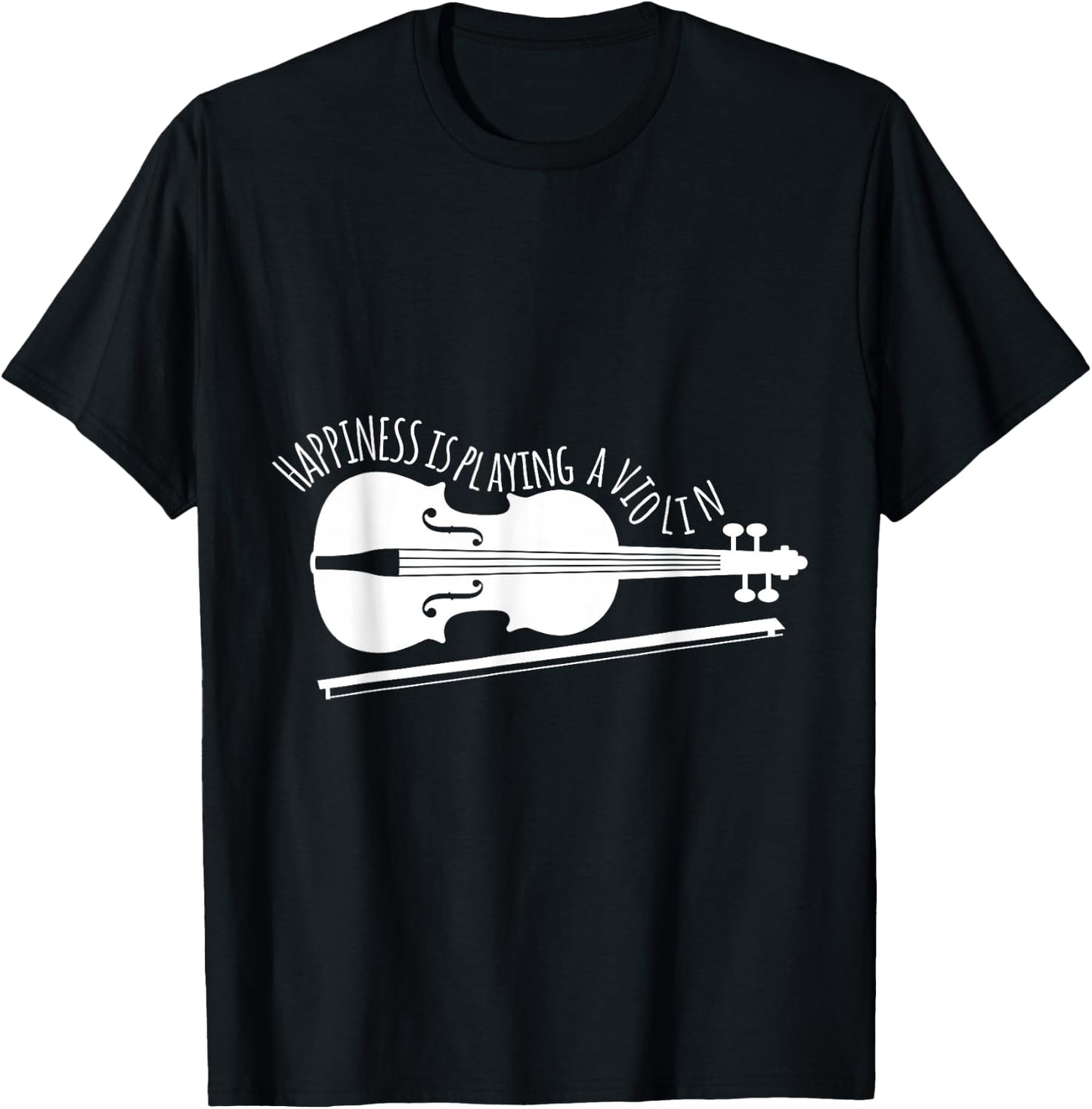 Hapiness Is Playing Violin Musician Gift T-Shirt - T-Shirt | Black