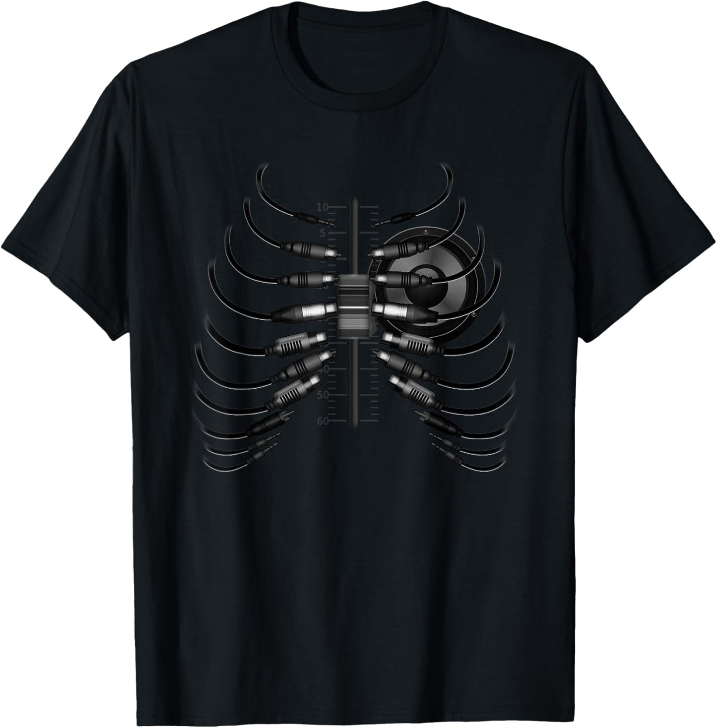 Sound Engineer Rib Cage Wired For Sound T-Shirt - T-Shirt | Black