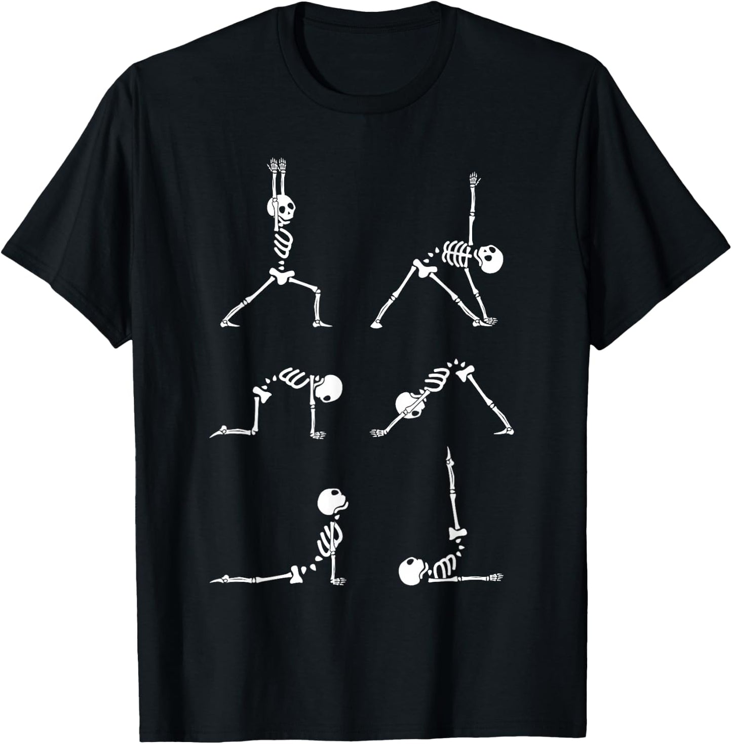 Yoga Skeleton Shirt Funny Halloween Exercise Costume T-Shirt - T-Shirt | Black