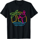 80s Vintage Miami Retro Neon Pink Flamingo T-Shirt - T-Shirt | Black