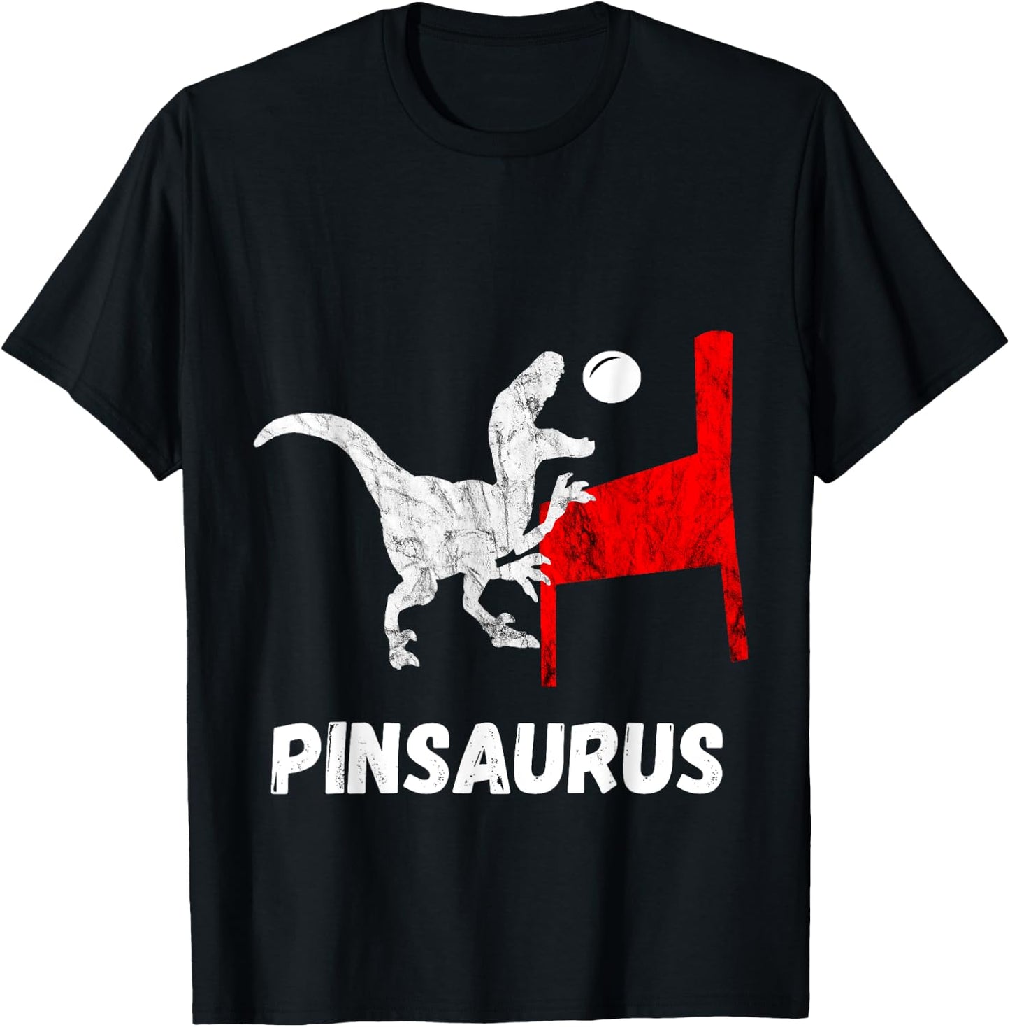 Dinosaurs Pinball Gamer Trex Pinball Machine Flipping T-Shirt - T-Shirt | Black