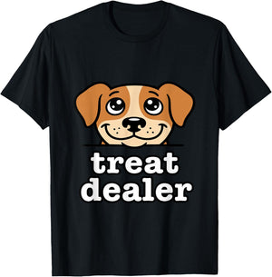 Treat Dealer | Funny Dog Lover Dog Mom Dad T-Shirt - T-Shirt | Black