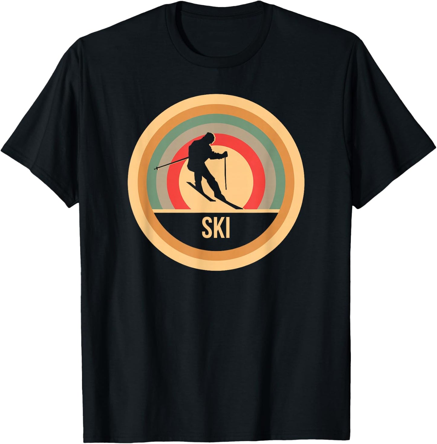 Retro Vintage Skiing - Skier T-Shirt - T-Shirt | Black