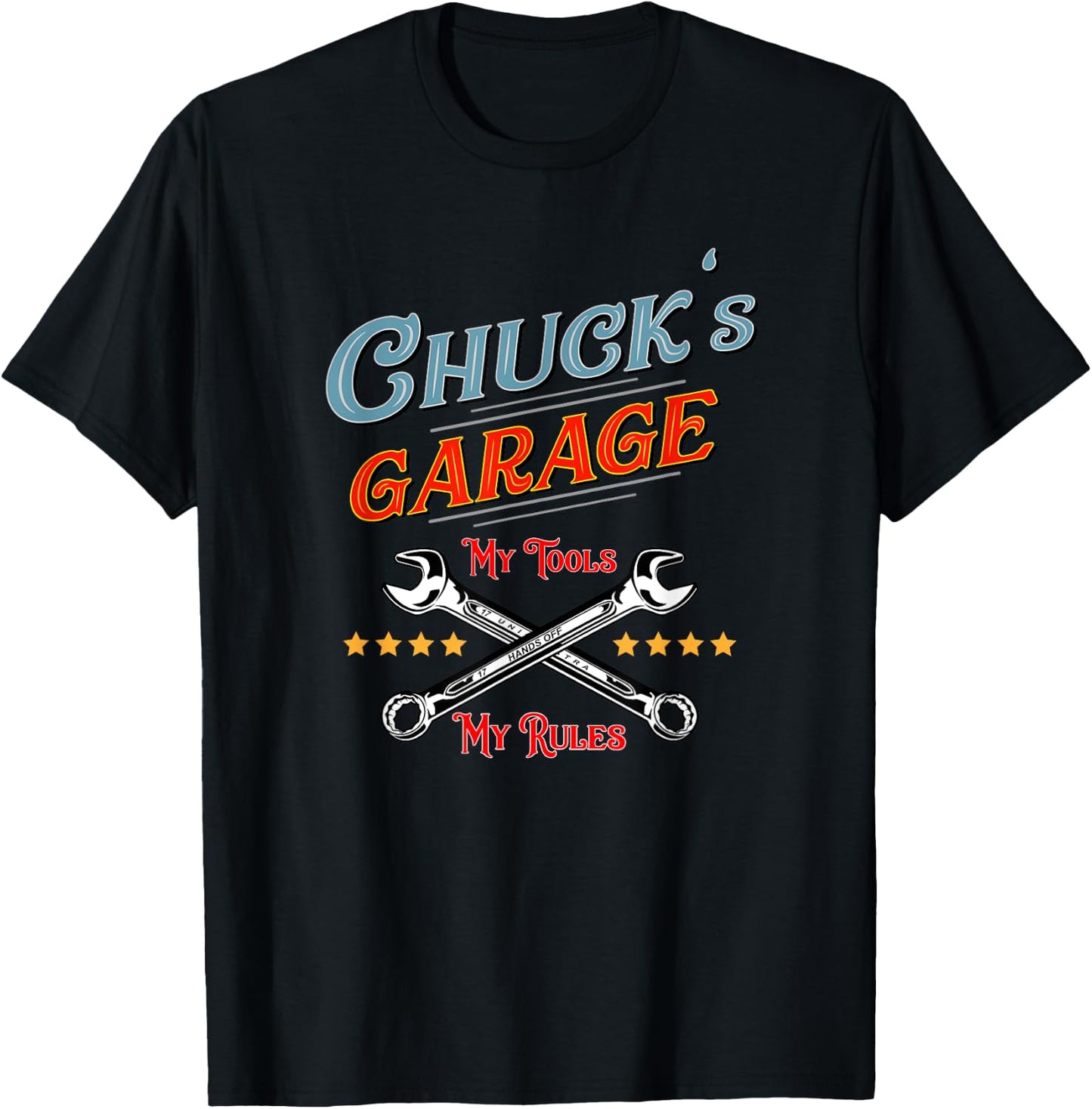 Chuck's Garage funny design T-Shirt - T-Shirt | Black