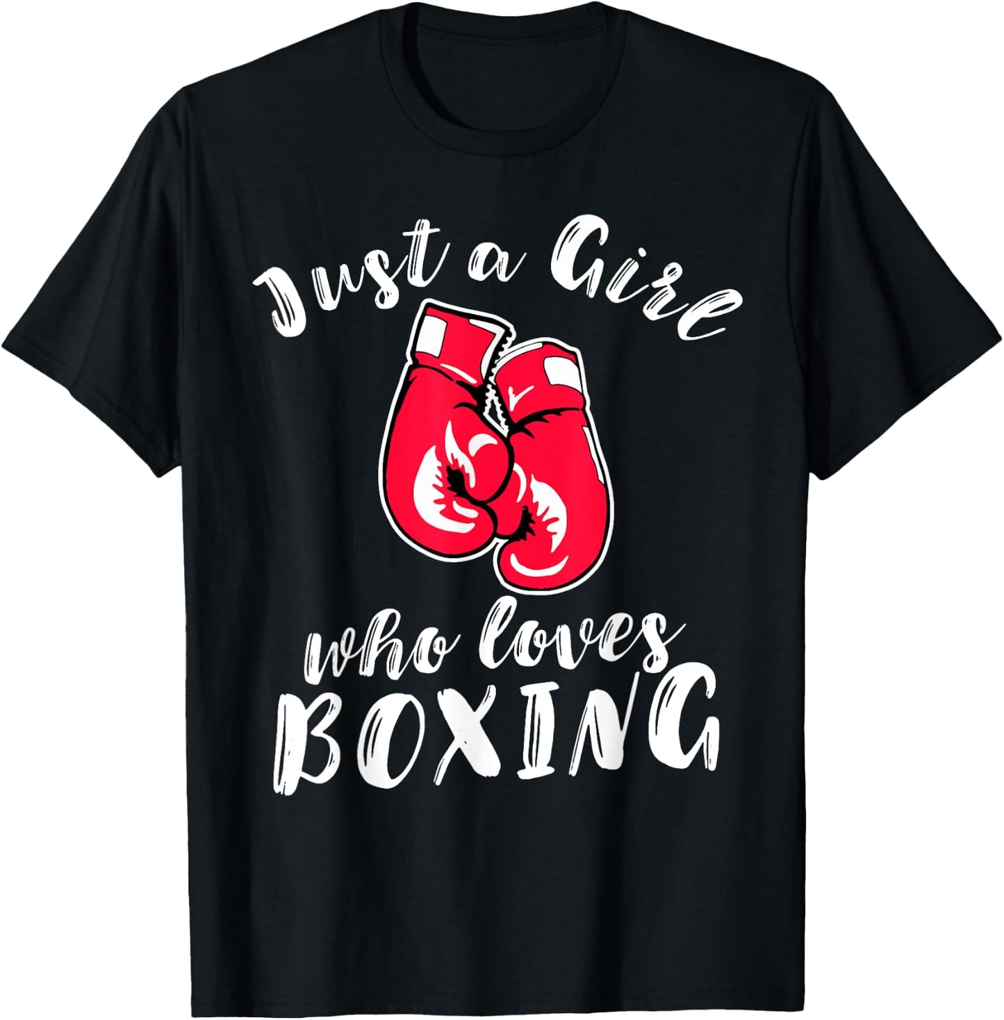 Just a Girl Who Loves Boxing Girls Boxing T-Shirt - T-Shirt | Black