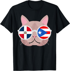 Dominirican Dominican Republic Puerto Rican Flag Pride T-Shirt - T-Shirt | Black