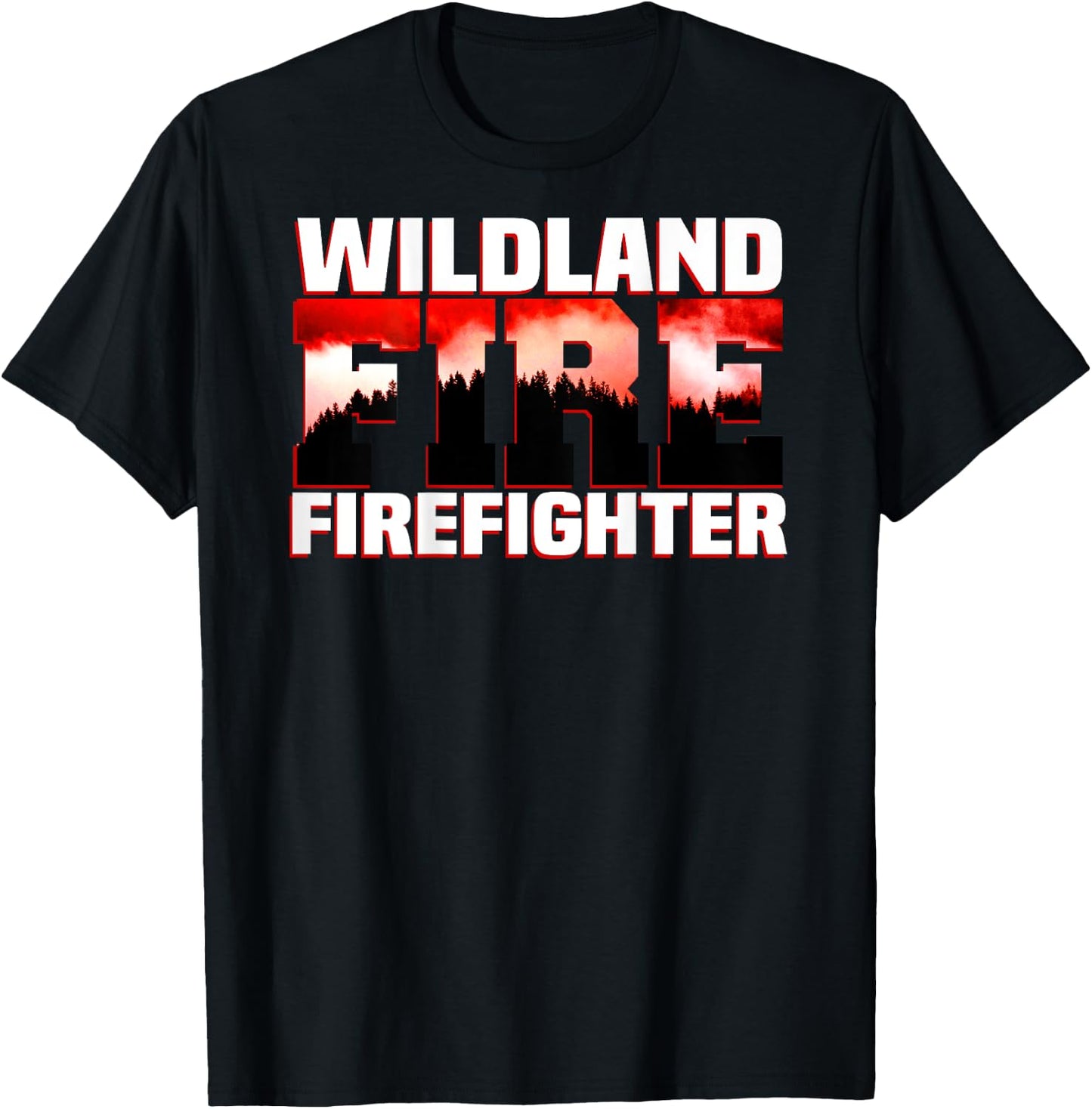 Wildland Fire Rescue Department Firefighters Firemen Uniform T-Shirt - T-Shirt | Black