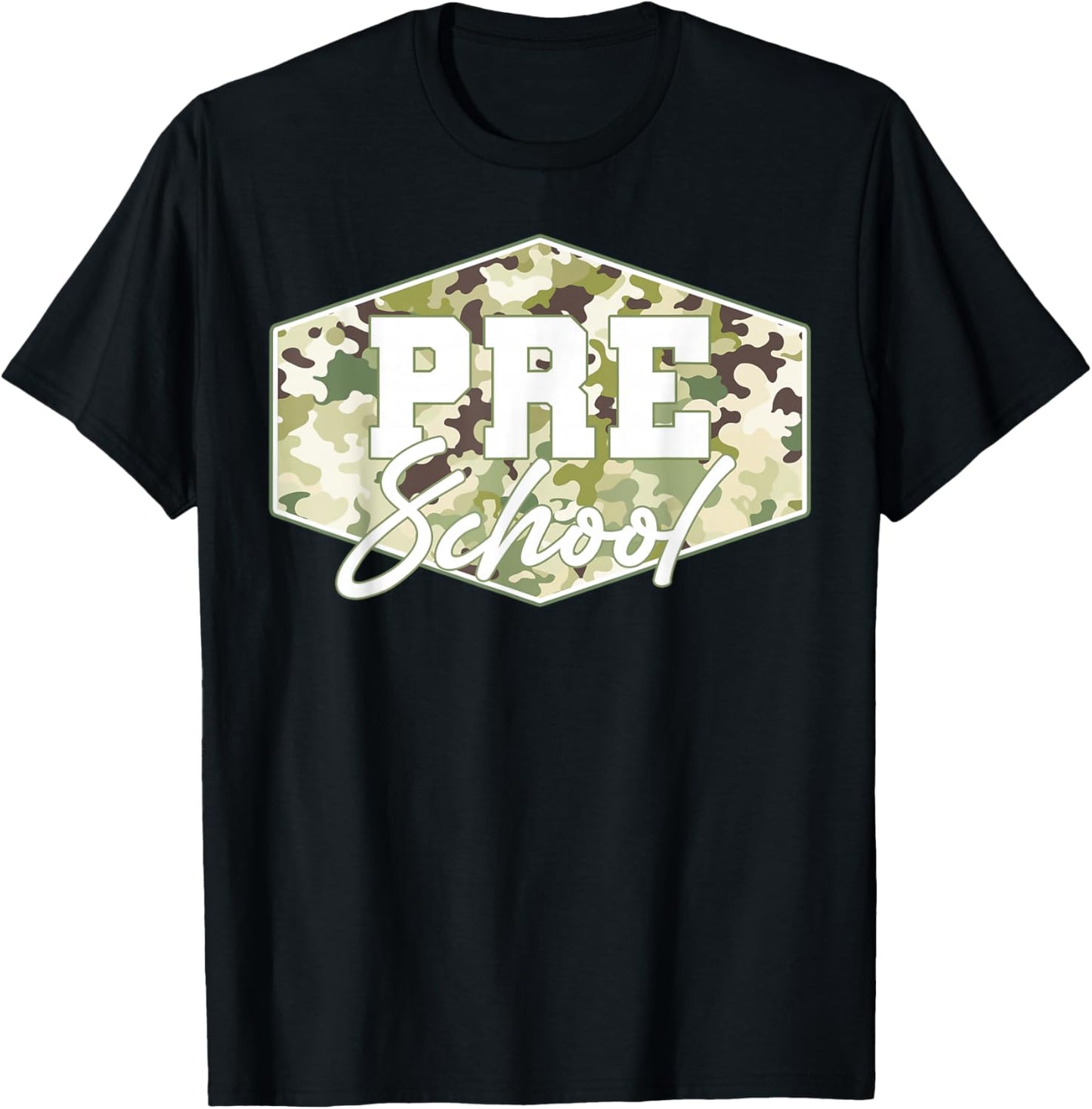 Back to School Preschool Camo School Teacher Boy Girl T-Shirt - T-Shirt | Black