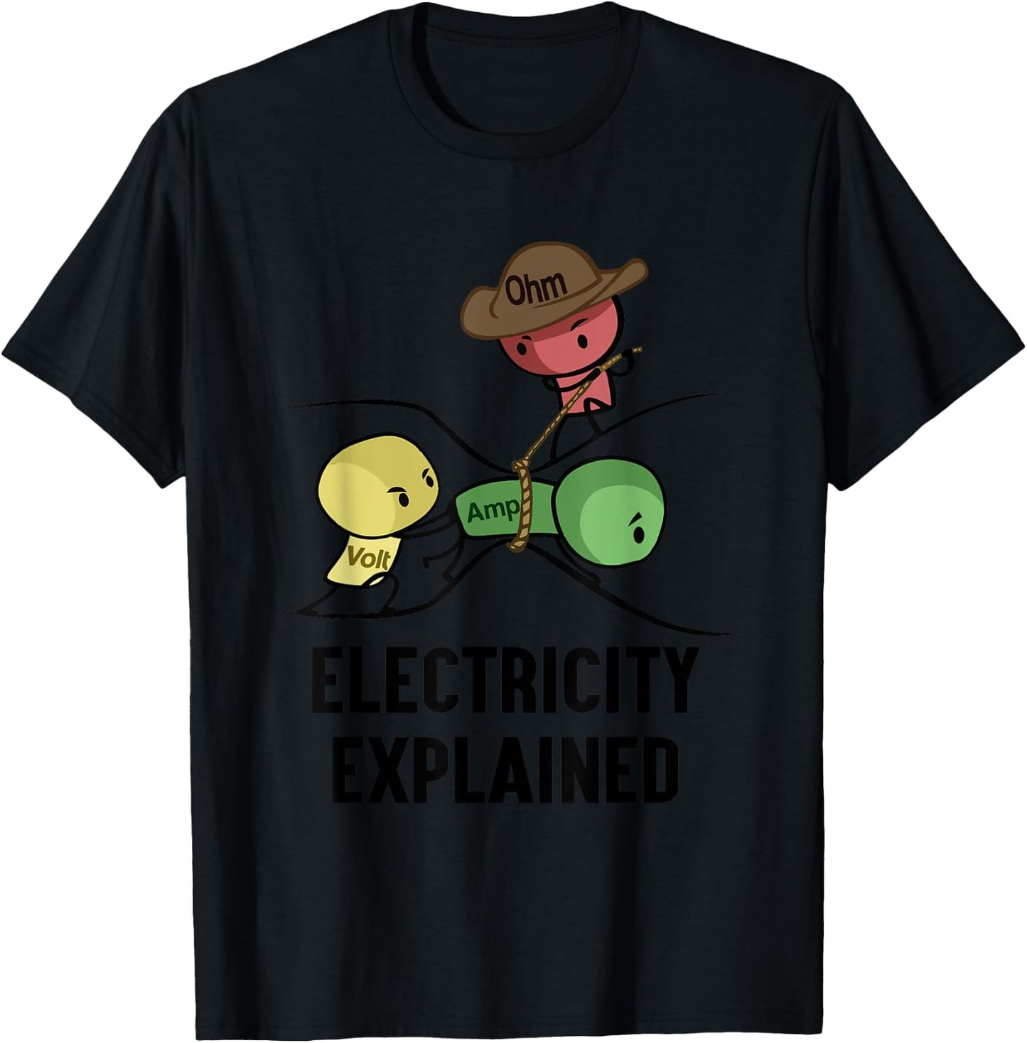 Electricity Explained Physics Nerd Gift I Teacher School T-Shirt - T-Shirt | Black