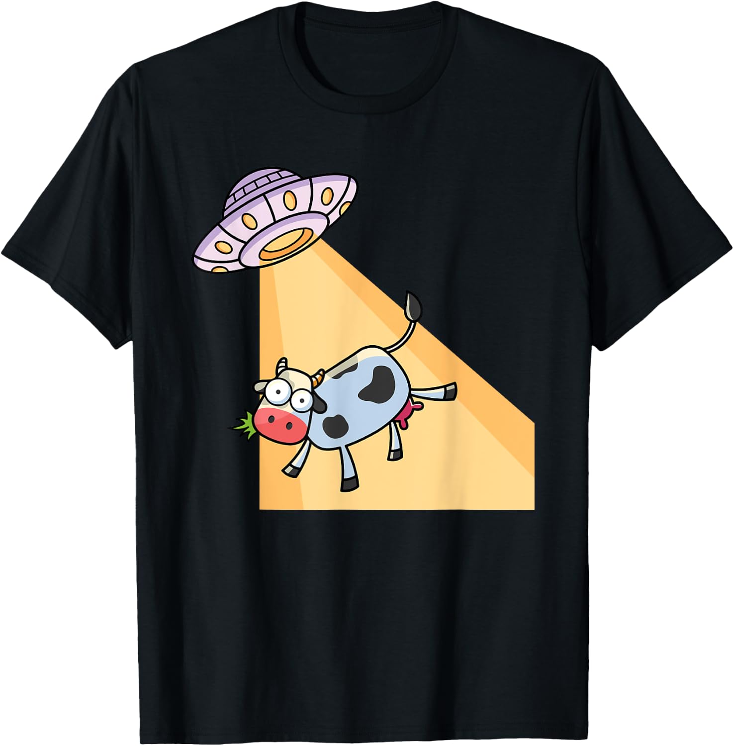 Cow UFO Alien Abduction Farm Animal Cow Lover T-Shirt - T-Shirt | Black