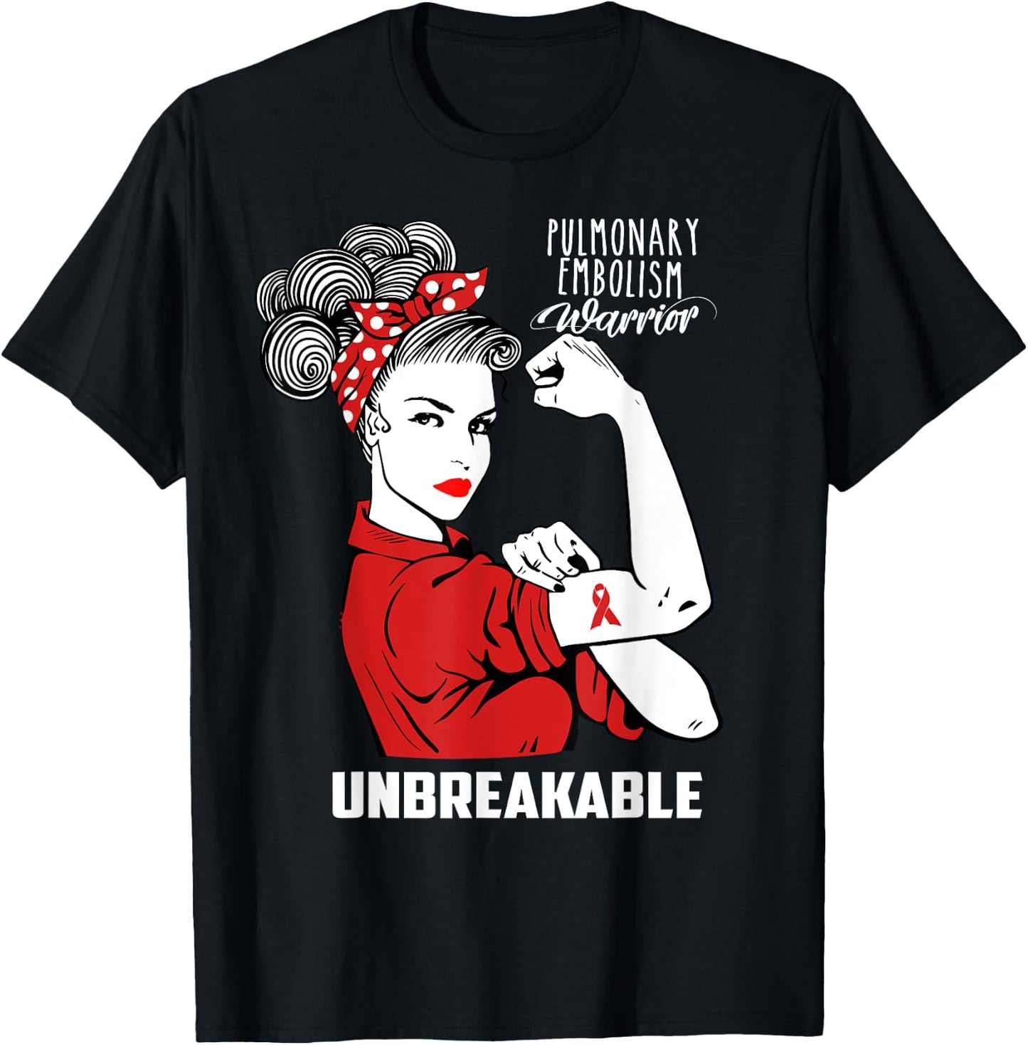 Pulmonary Embolism Warrior Unbreakable Shirt Awareness Gift T-Shirt - T-Shirt | Black
