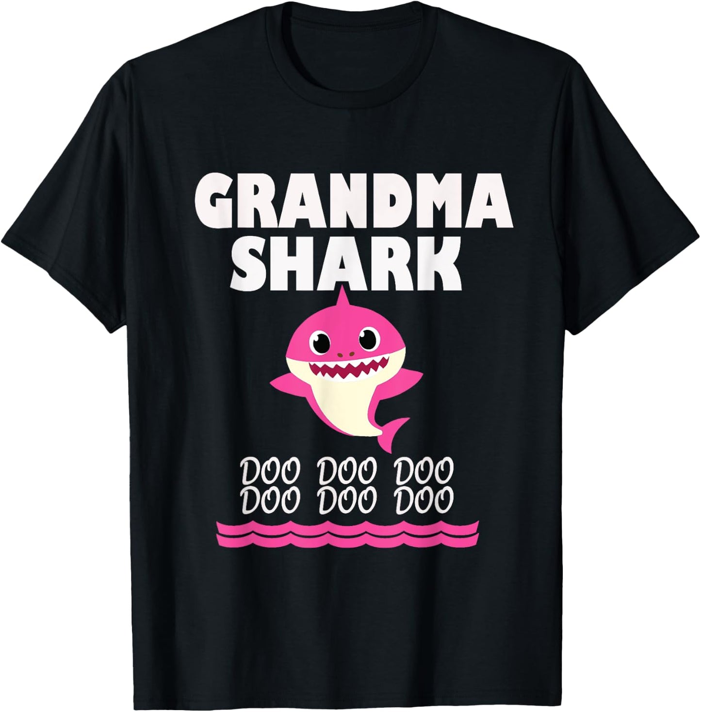 Funny Grandma shark Gift grandma T-Shirt - T-Shirt | Black