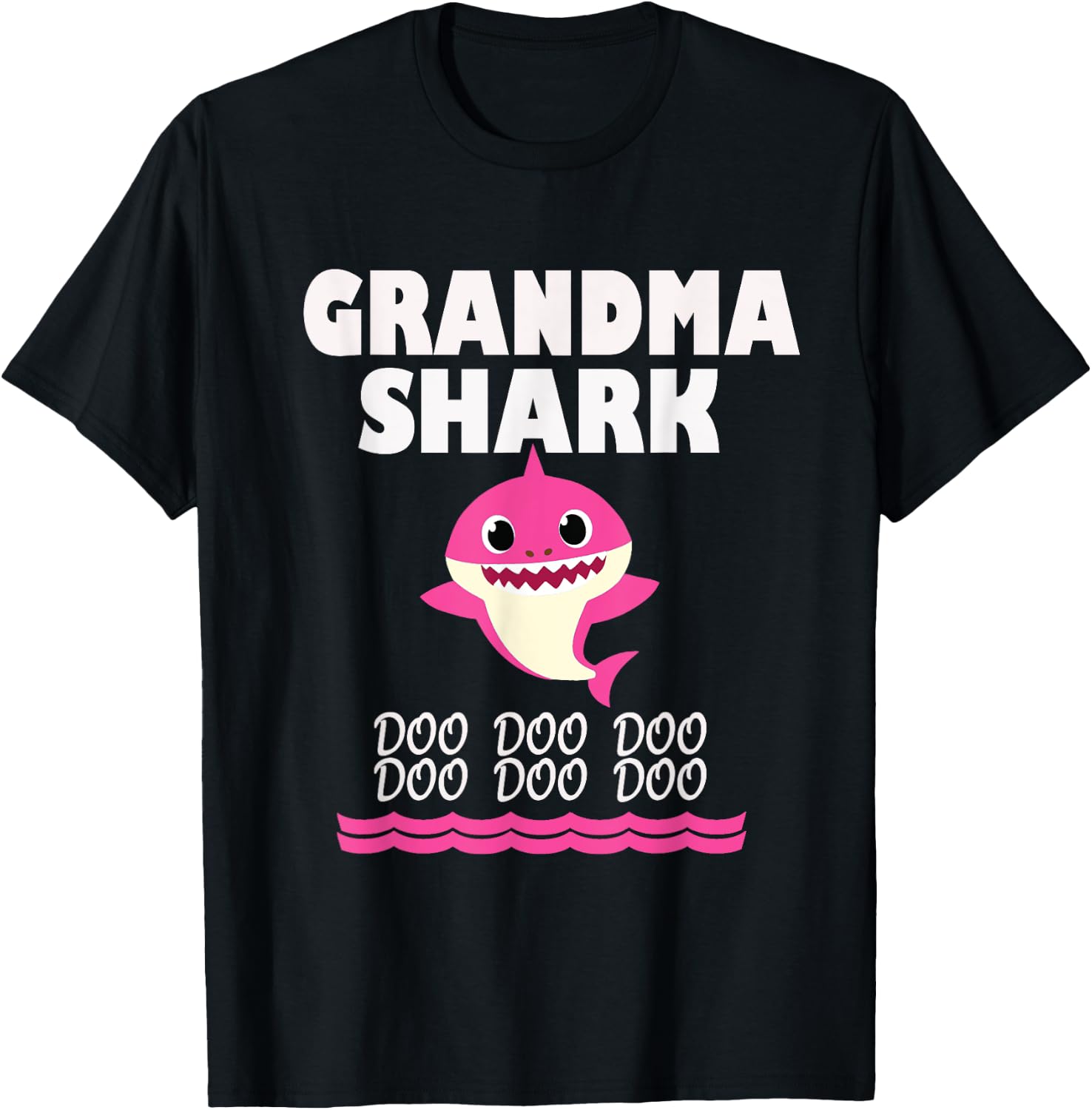 Funny Grandma shark Gift grandma T-Shirt - T-Shirt | Black