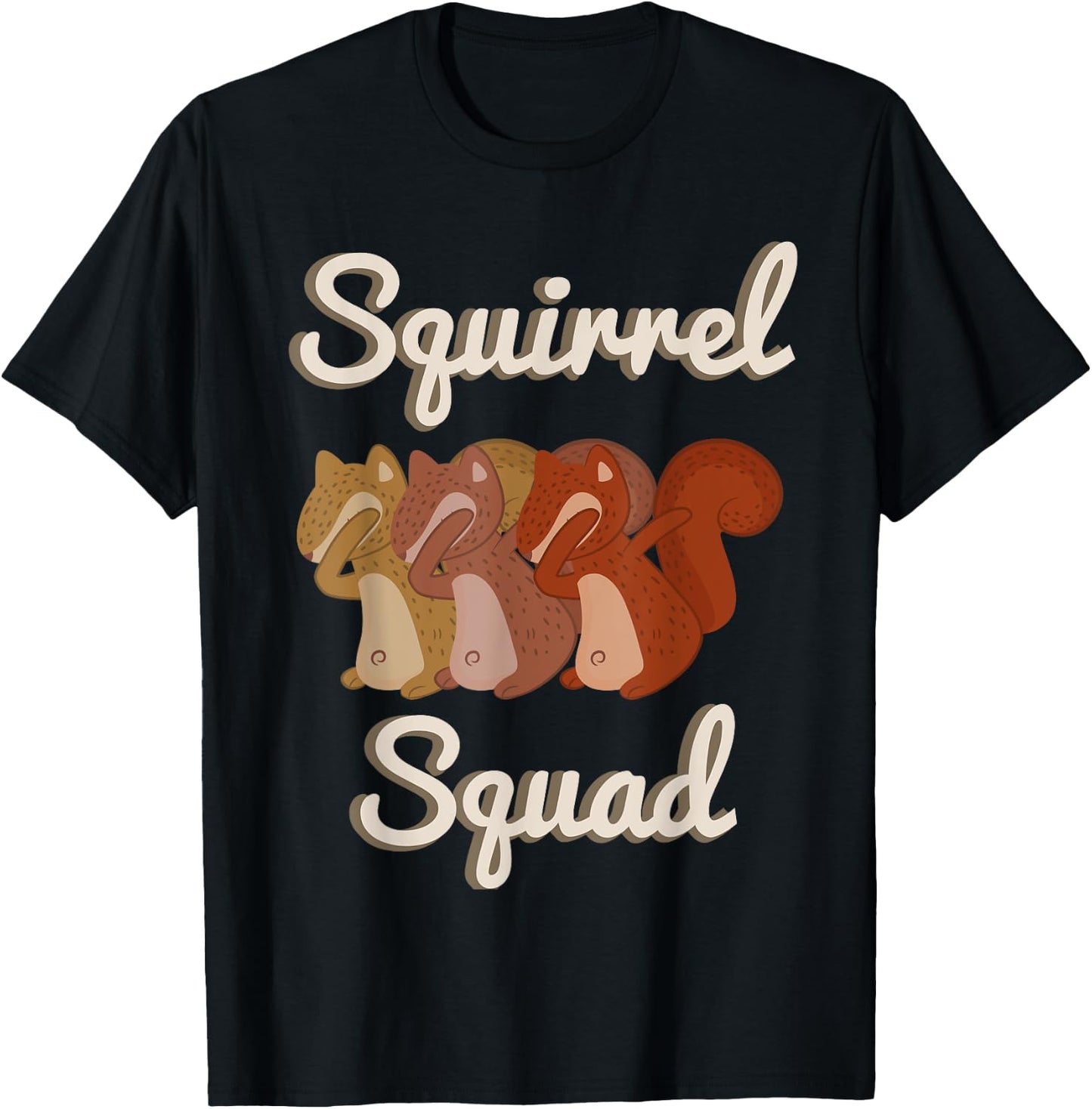 Your Squirrel Shirt Squirrel Squad -Adults Black Short Sleeve T-Shirt - T-Shirt | Black