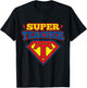 Superteacher Superhero Funny Teacher Gift Men Women Girls Kids T-Shirt - T-Shirt | Black