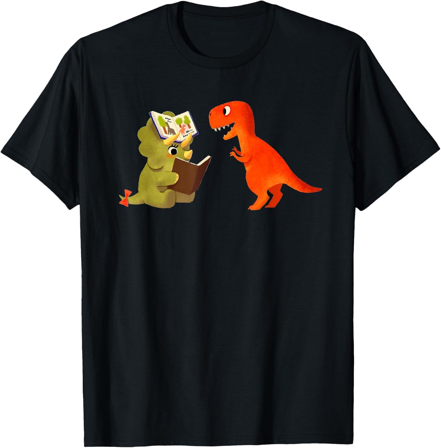 Cute Dinosaurs Book T-Shirt - T-Shirt | Black