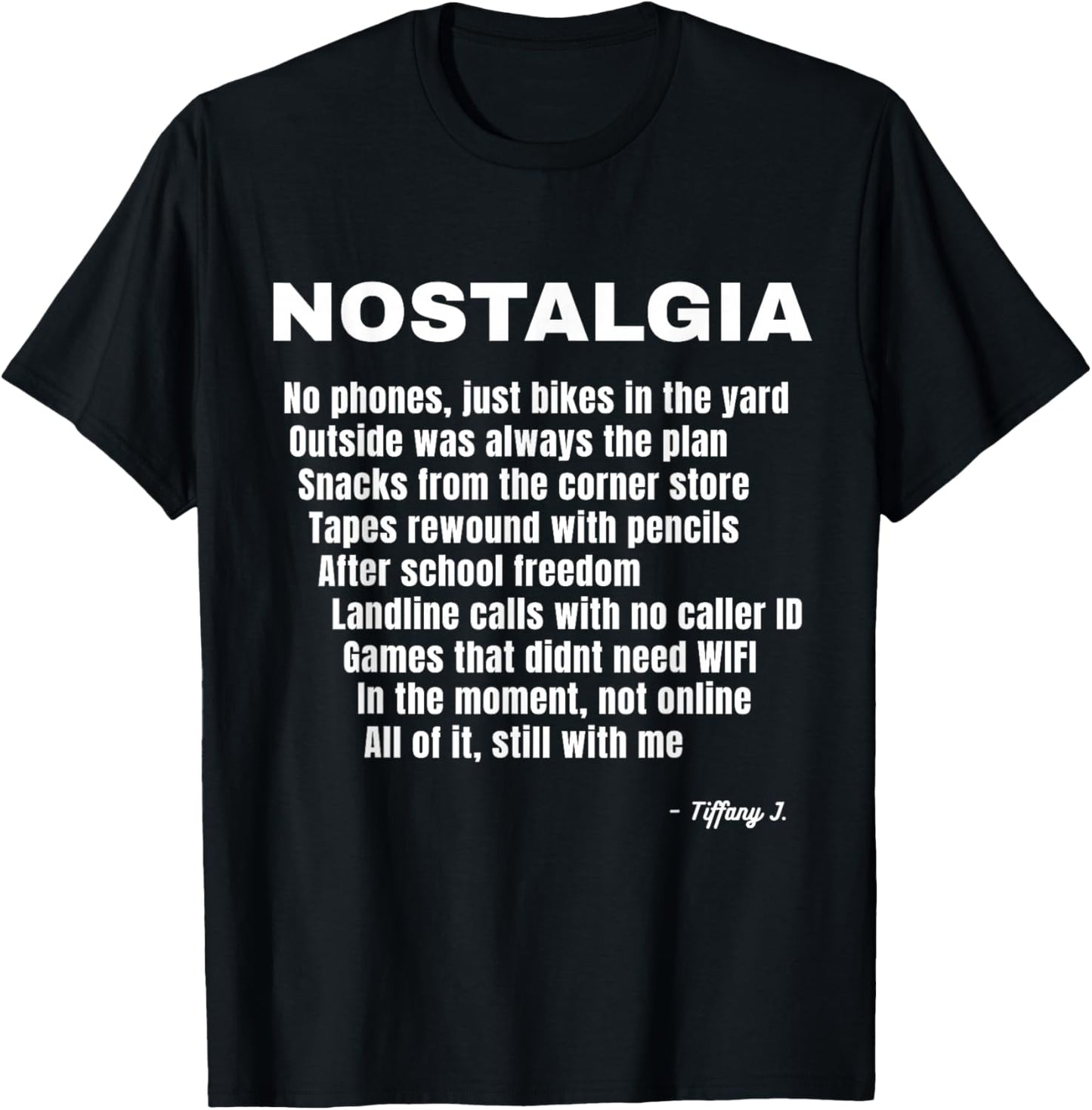 Nostalgia Acronym – Memory Lane Moment T-Shirt - T-Shirt | Black
